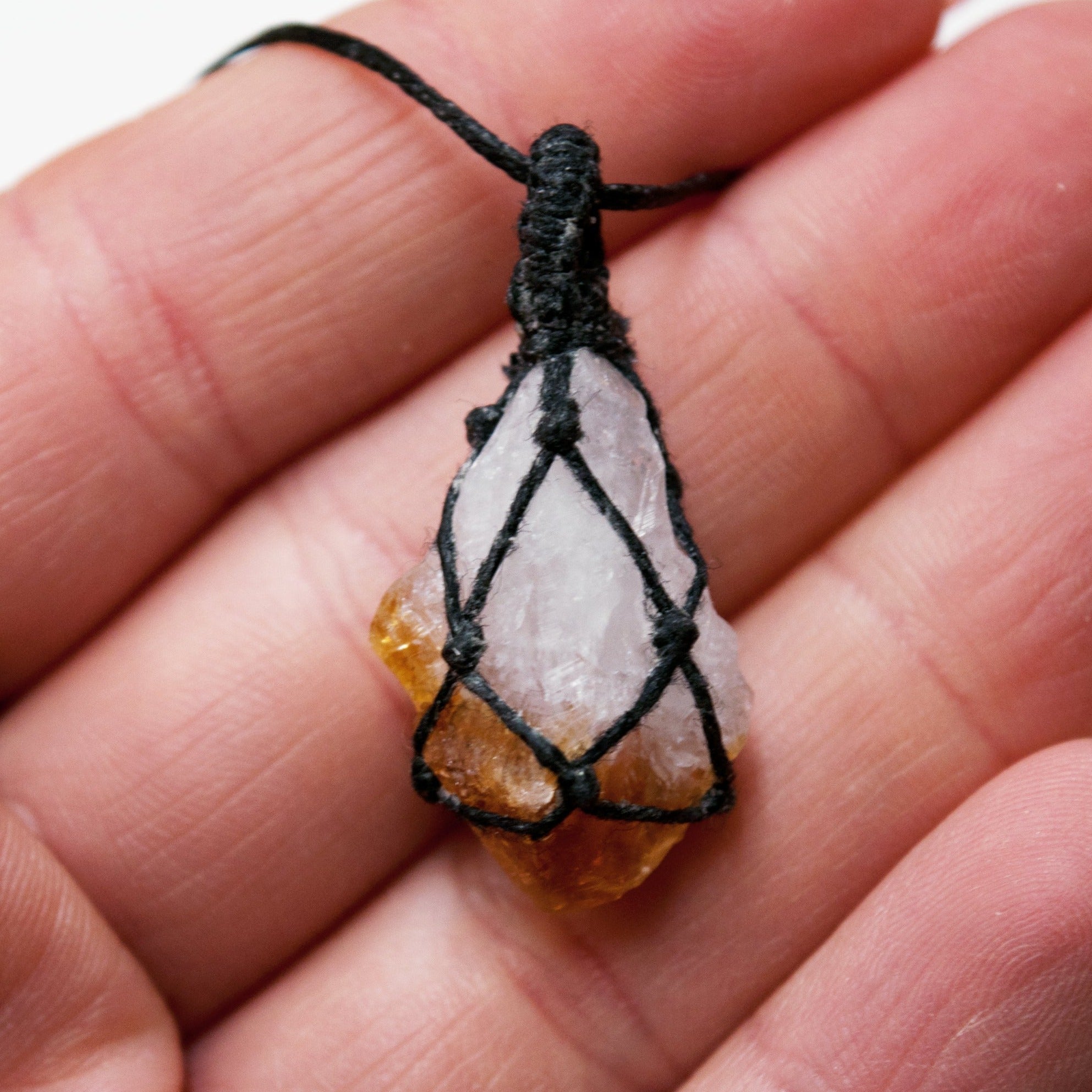 Amethyst Point Crystal Pendant / Macrame Wrap Chord Necklace / Knotted –  Feminfinite